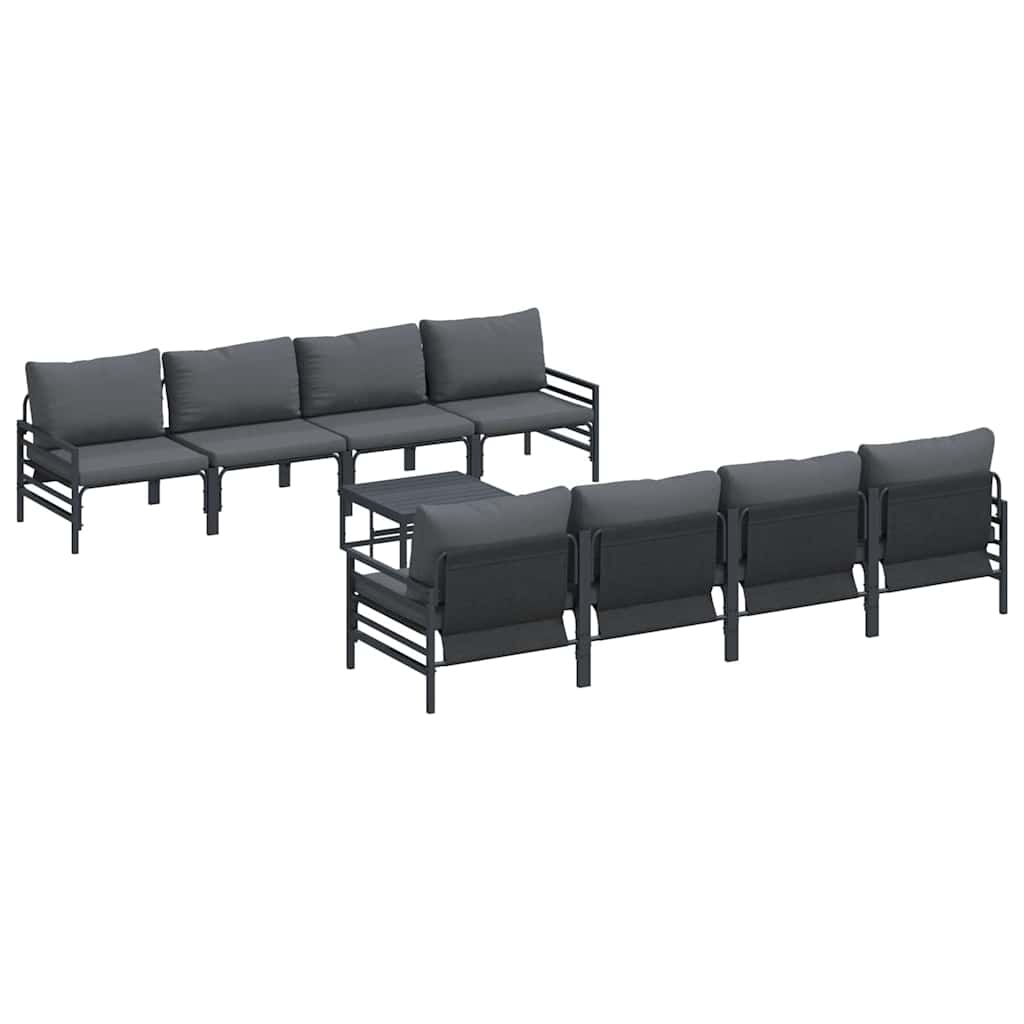 vidaXL Σετ Καναπέ Κήπου με μαξιλάρι με μαξιλάρι 9 pcs Ανθρακί 70 x 70.5 x 31.5 εκ.