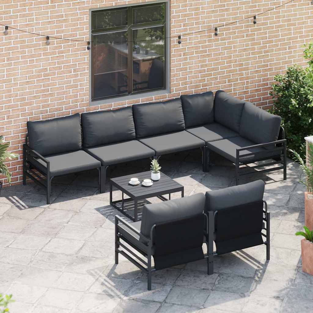 vidaXL Σετ Καναπέ Κήπου με μαξιλάρι με μαξιλάρι 7 pcs Ανθρακί 320 x 160 x 71 εκ
