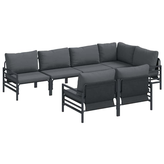 vidaXL Σετ Καναπέ Κήπου με μαξιλάρι με μαξιλάρι 7 pcs Ανθρακί 320 x 160 x 71 εκ