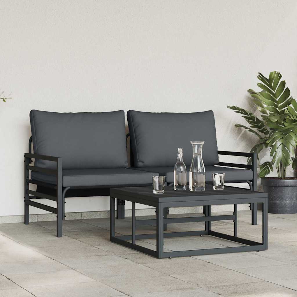 vidaXL Σετ Καναπέ Κήπου 3 pcs Ανθρακί Ατσάλι