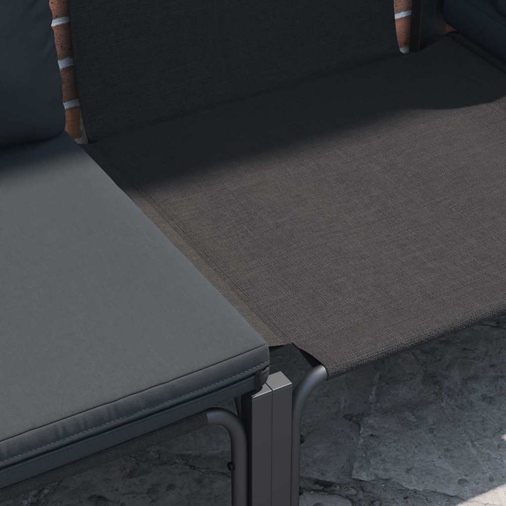 vidaXL Σετ Καναπέ Κήπου με μαξιλάρι 5 pcs Μαύρο Ατσάλι