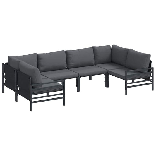 vidaXL Σετ Καναπέ Κήπου 6 pcs Ανθρακί Ατσάλι
