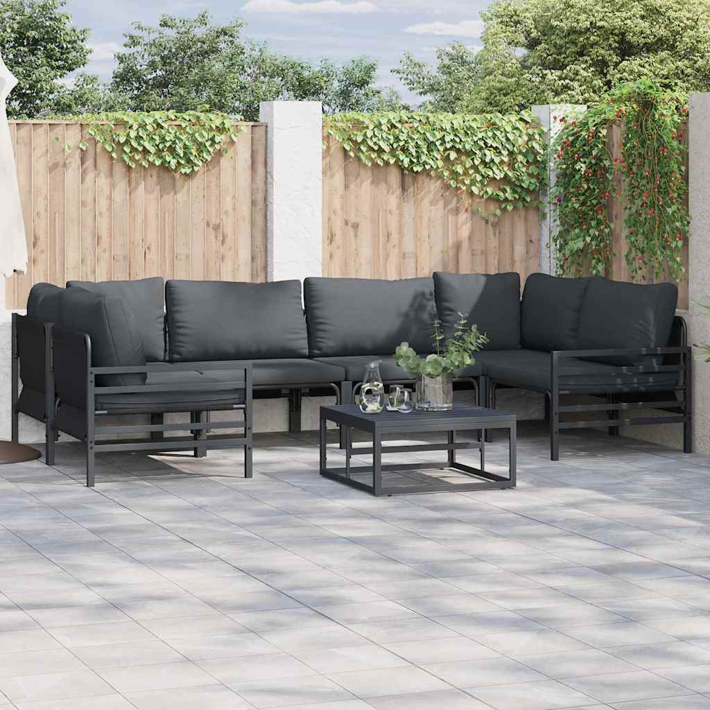 vidaXL Σετ Καναπέ Κήπου 7 pcs Ανθρακί Ατσάλι