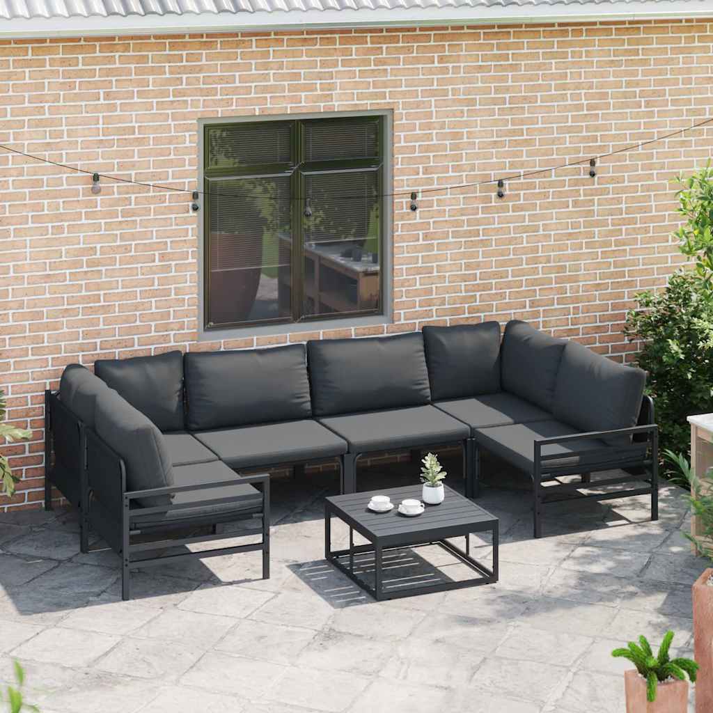 vidaXL Σετ Καναπέ Κήπου 7 pcs Ανθρακί Ατσάλι