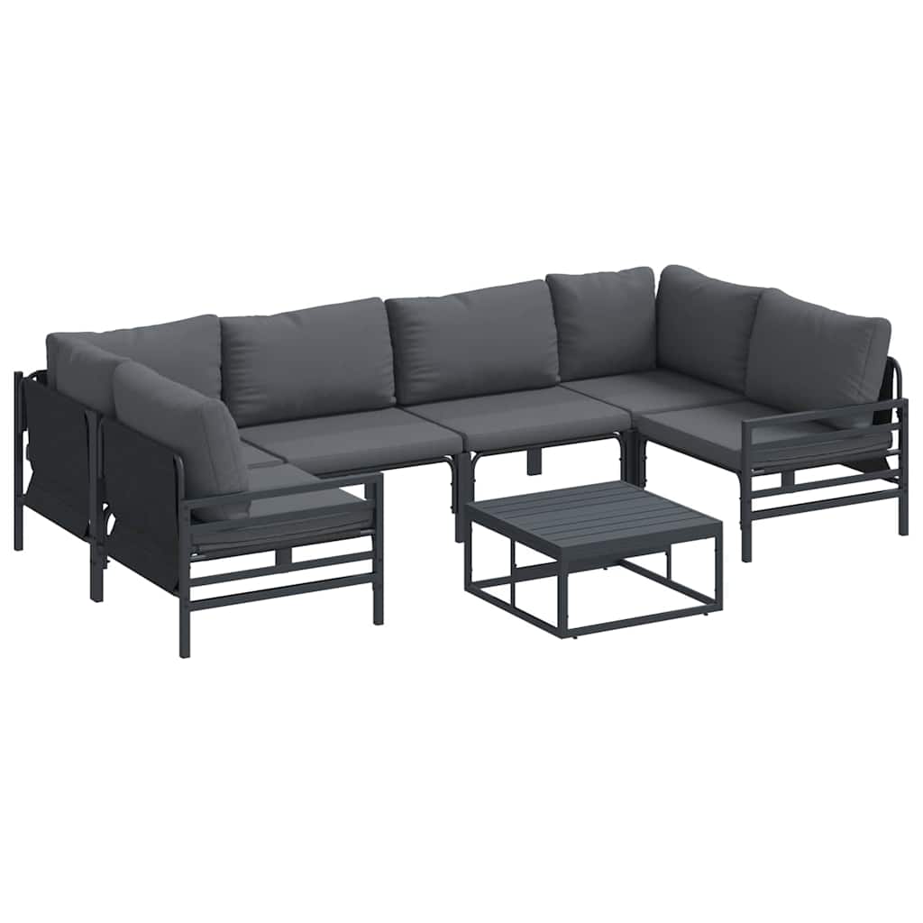 vidaXL Σετ Καναπέ Κήπου 7 pcs Ανθρακί Ατσάλι