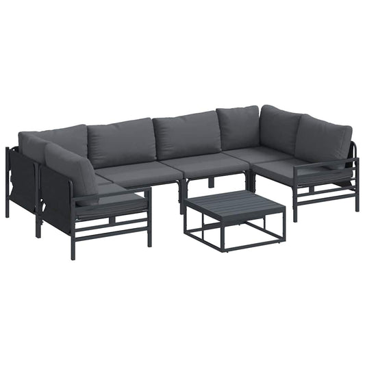 vidaXL Σετ Καναπέ Κήπου 7 pcs Ανθρακί Ατσάλι