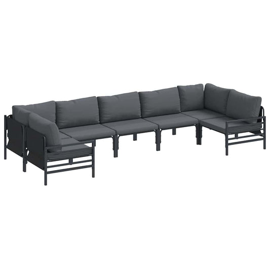 vidaXL Σετ Καναπέ Κήπου 7 pcs Ανθρακί Ατσάλι