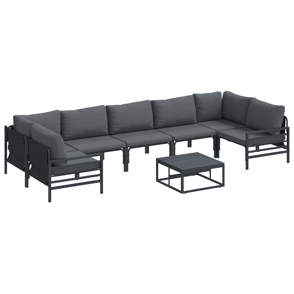 vidaXL Σετ Καναπέ Κήπου 8 pcs Ανθρακί Ατσάλι