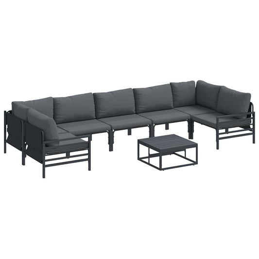 vidaXL Σετ Καναπέ Κήπου 8 pcs Ανθρακί Ατσάλι