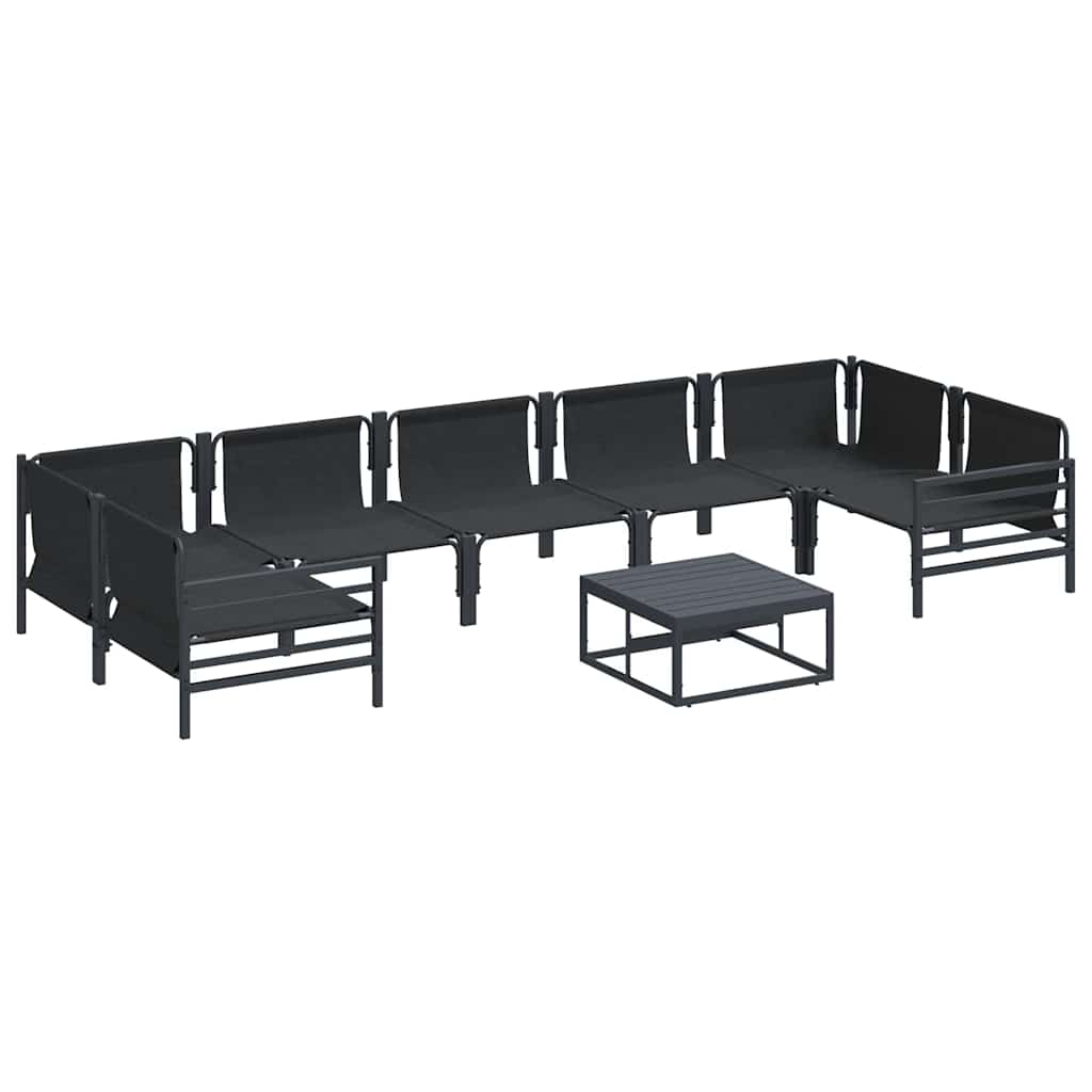 vidaXL Σετ Καναπέ Κήπου 8 pcs Ανθρακί Ατσάλι