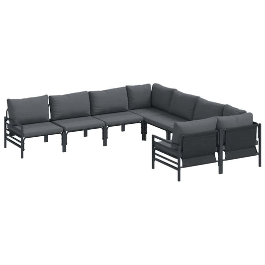 vidaXL Σετ Καναπέ Κήπου 8 pcs Ανθρακί Ατσάλι