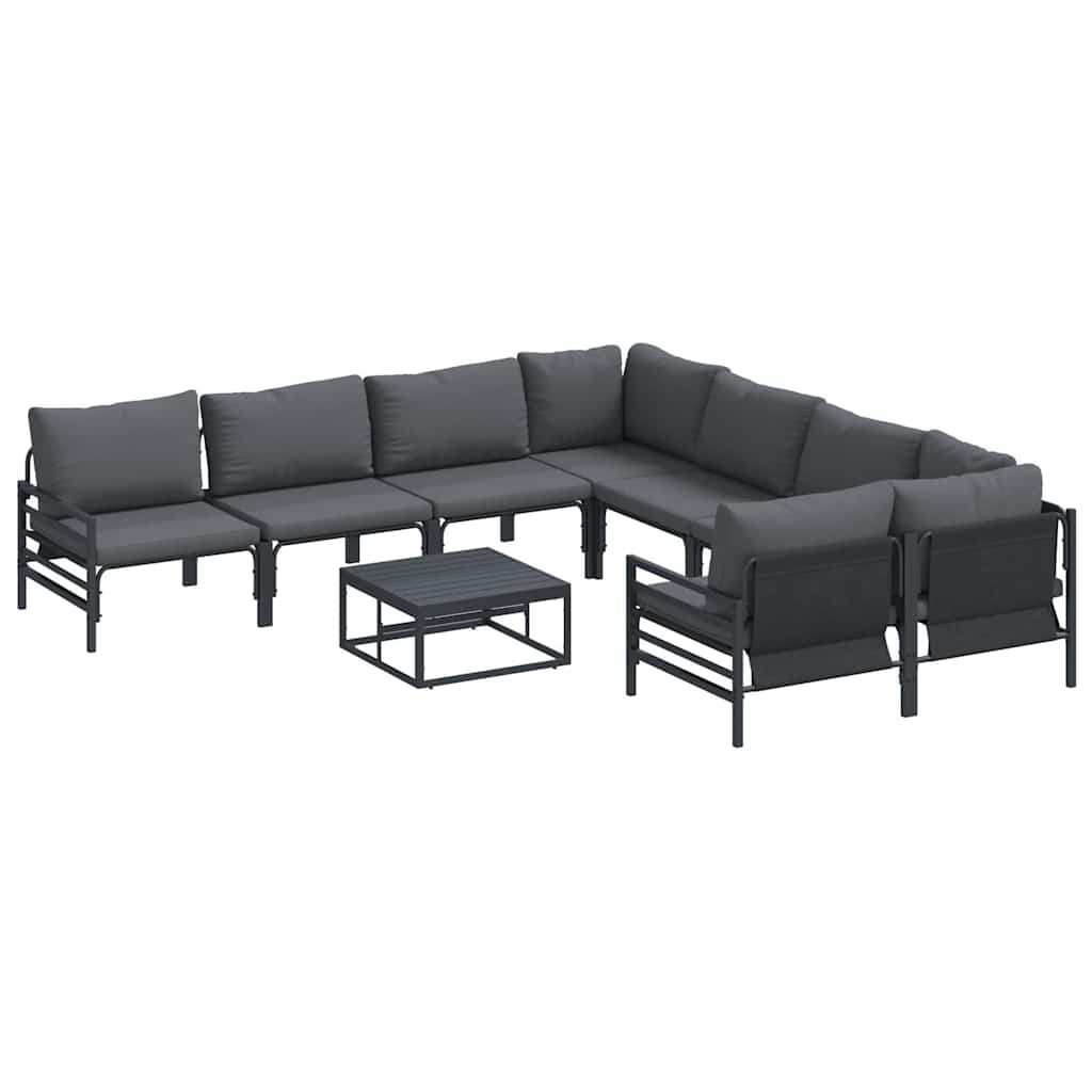 vidaXL Σετ Καναπέ Κήπου 9 pcs Ανθρακί Ατσάλι