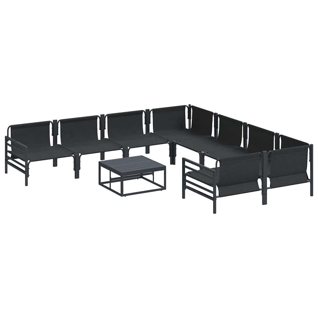 vidaXL Σετ Καναπέ Κήπου 9 pcs Ανθρακί Ατσάλι