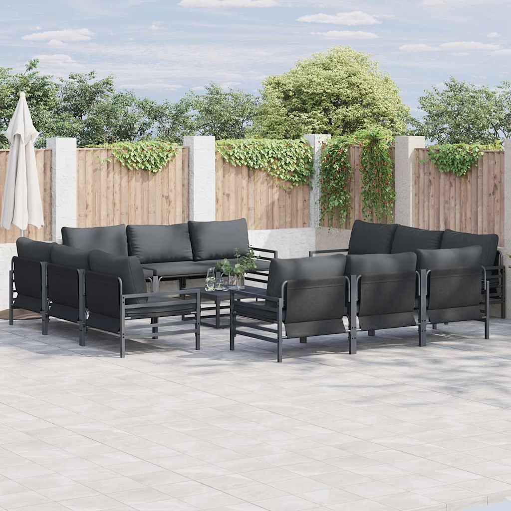 vidaXL Σετ Καναπέ Κήπου 12 pcs Ανθρακί Ατσάλι