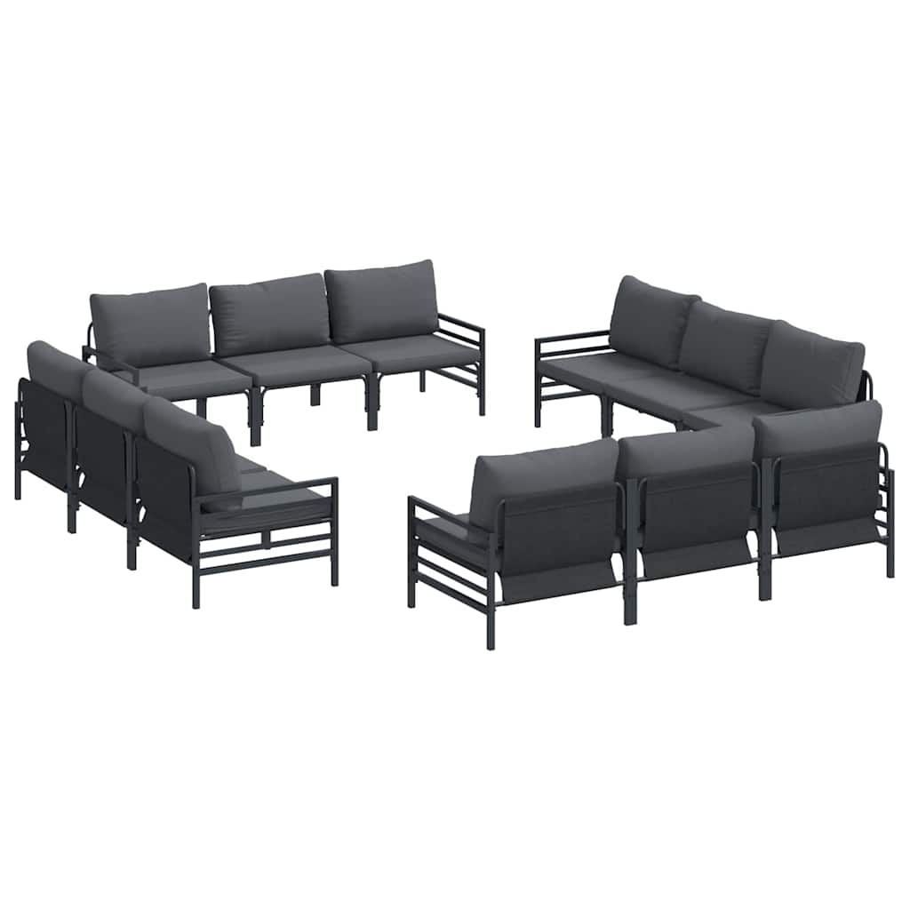 vidaXL Σετ Καναπέ Κήπου 12 pcs Ανθρακί Ατσάλι