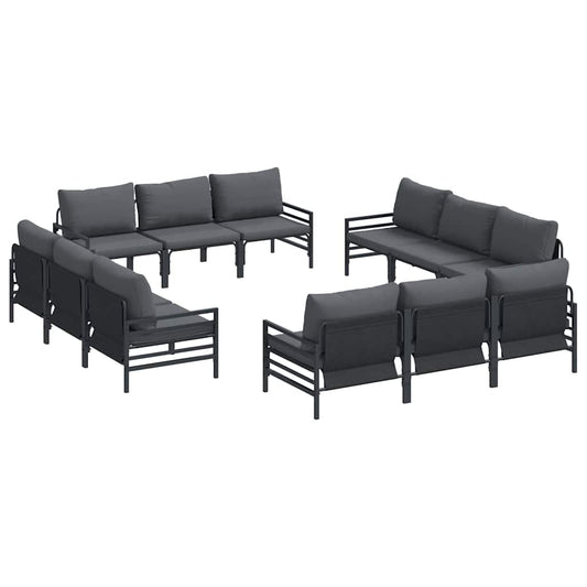 vidaXL Σετ Καναπέ Κήπου 12 pcs Ανθρακί Ατσάλι