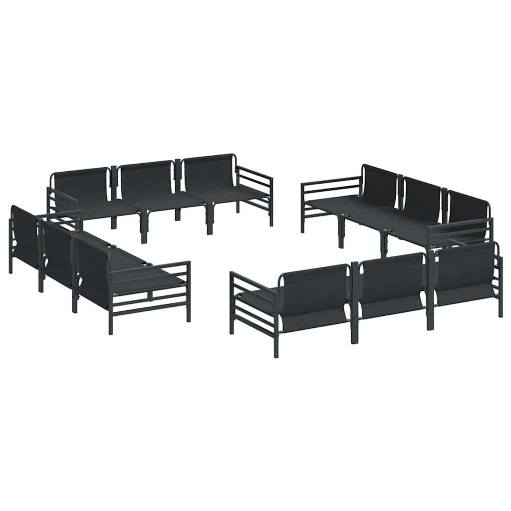 vidaXL Σετ Καναπέ Κήπου 12 pcs Ανθρακί Ατσάλι