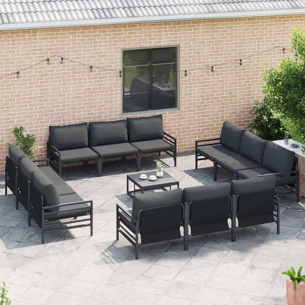 vidaXL Σετ Καναπέ Κήπου 13 pcs Ανθρακί Ατσάλι