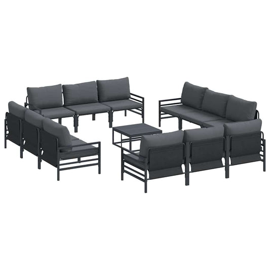 vidaXL Σετ Καναπέ Κήπου 13 pcs Ανθρακί Ατσάλι