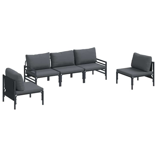 vidaXL Σετ Καναπέ Κήπου 5 pcs Ανθρακί Ατσάλι