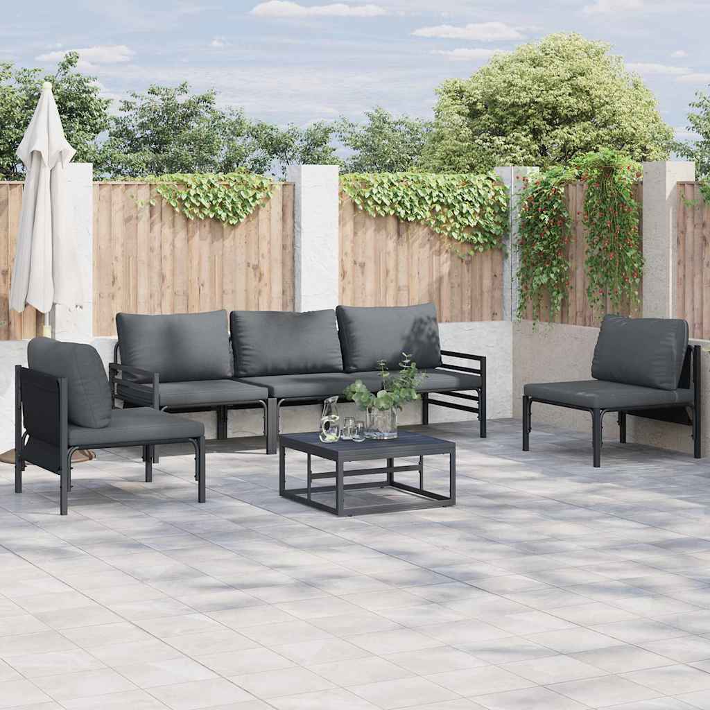 vidaXL Σετ Καναπέ Κήπου 6 pcs Ανθρακί Ατσάλι