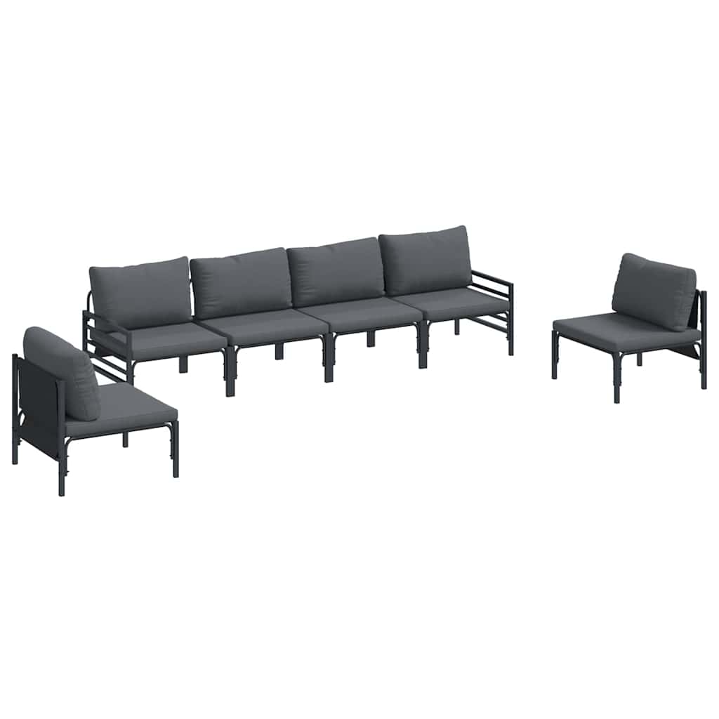 vidaXL Σετ Καναπέ Κήπου 6 pcs Ανθρακί Ατσάλι
