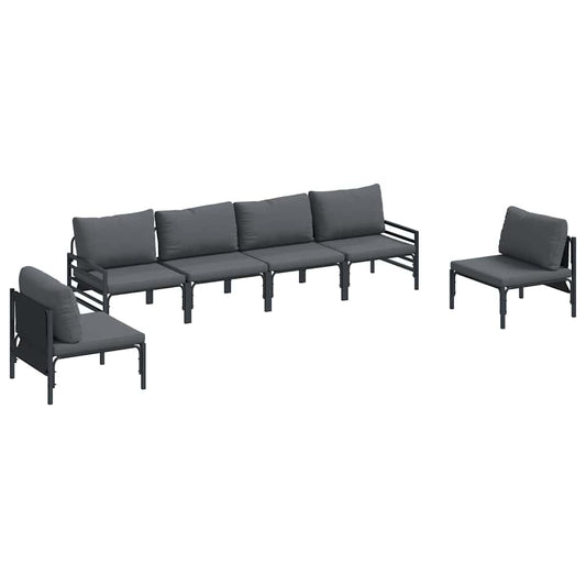 vidaXL Σετ Καναπέ Κήπου 6 pcs Ανθρακί Ατσάλι
