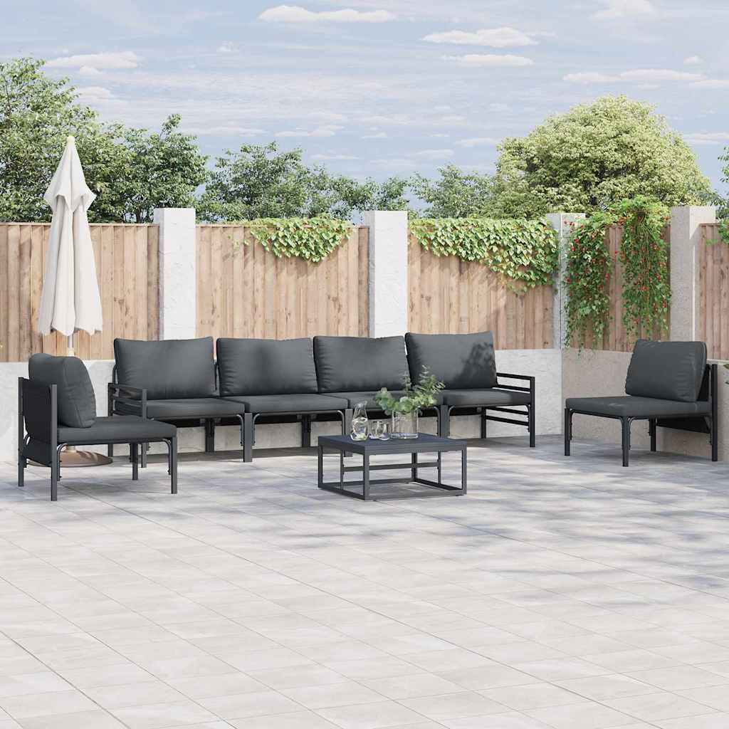 vidaXL Σετ Καναπέ Κήπου 7 pcs Ανθρακί Ατσάλι