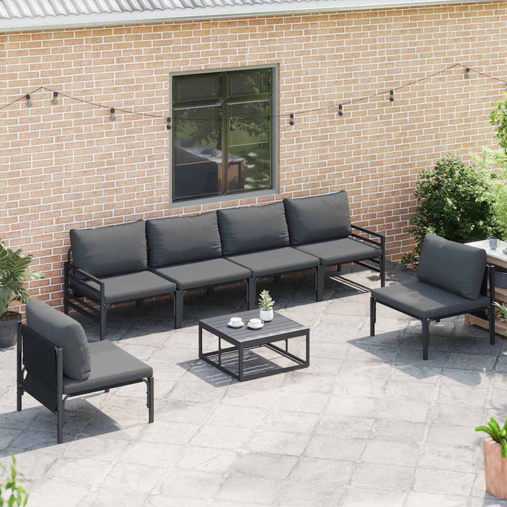 vidaXL Σετ Καναπέ Κήπου 7 pcs Ανθρακί Ατσάλι