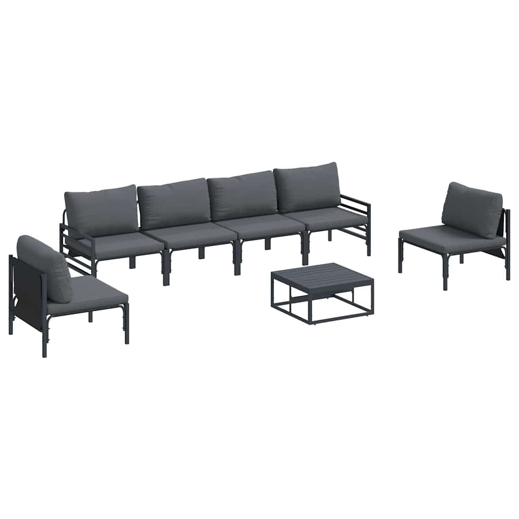 vidaXL Σετ Καναπέ Κήπου 7 pcs Ανθρακί Ατσάλι