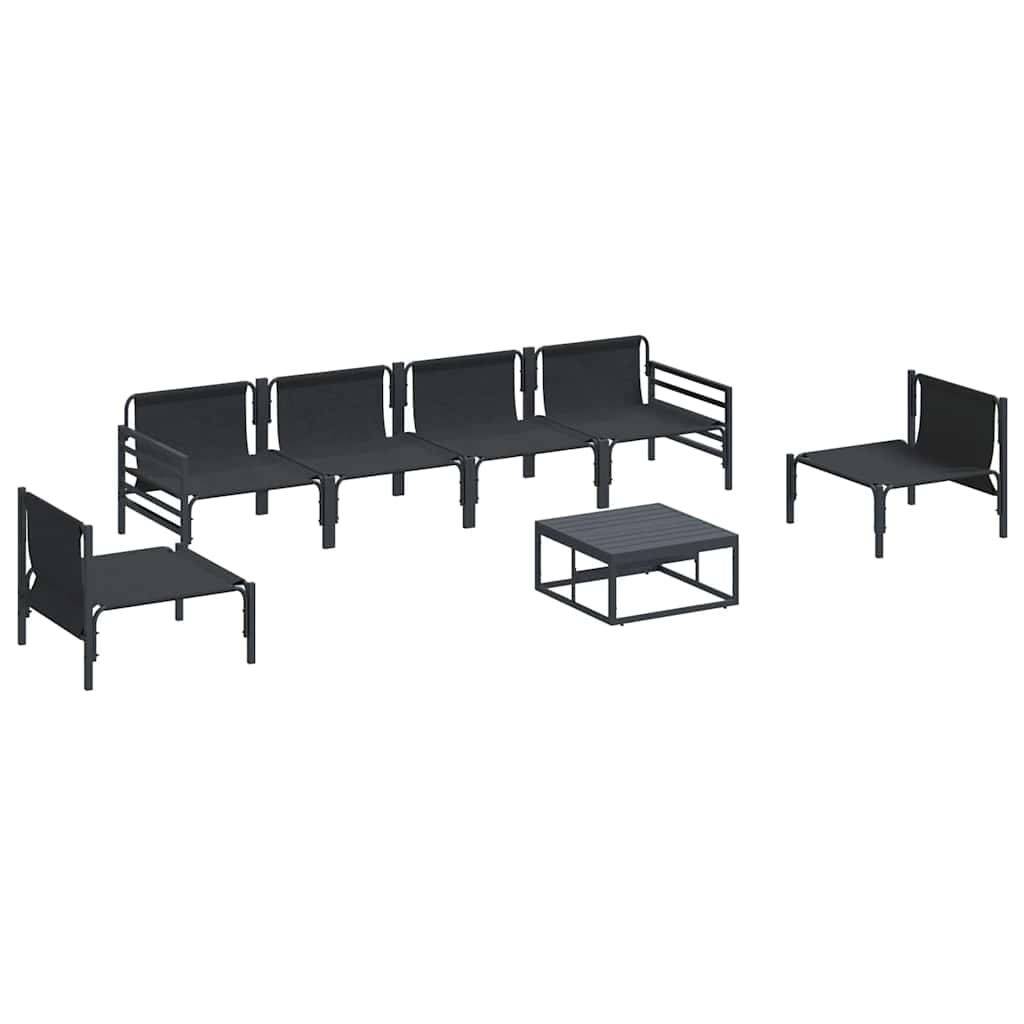 vidaXL Σετ Καναπέ Κήπου 7 pcs Ανθρακί Ατσάλι