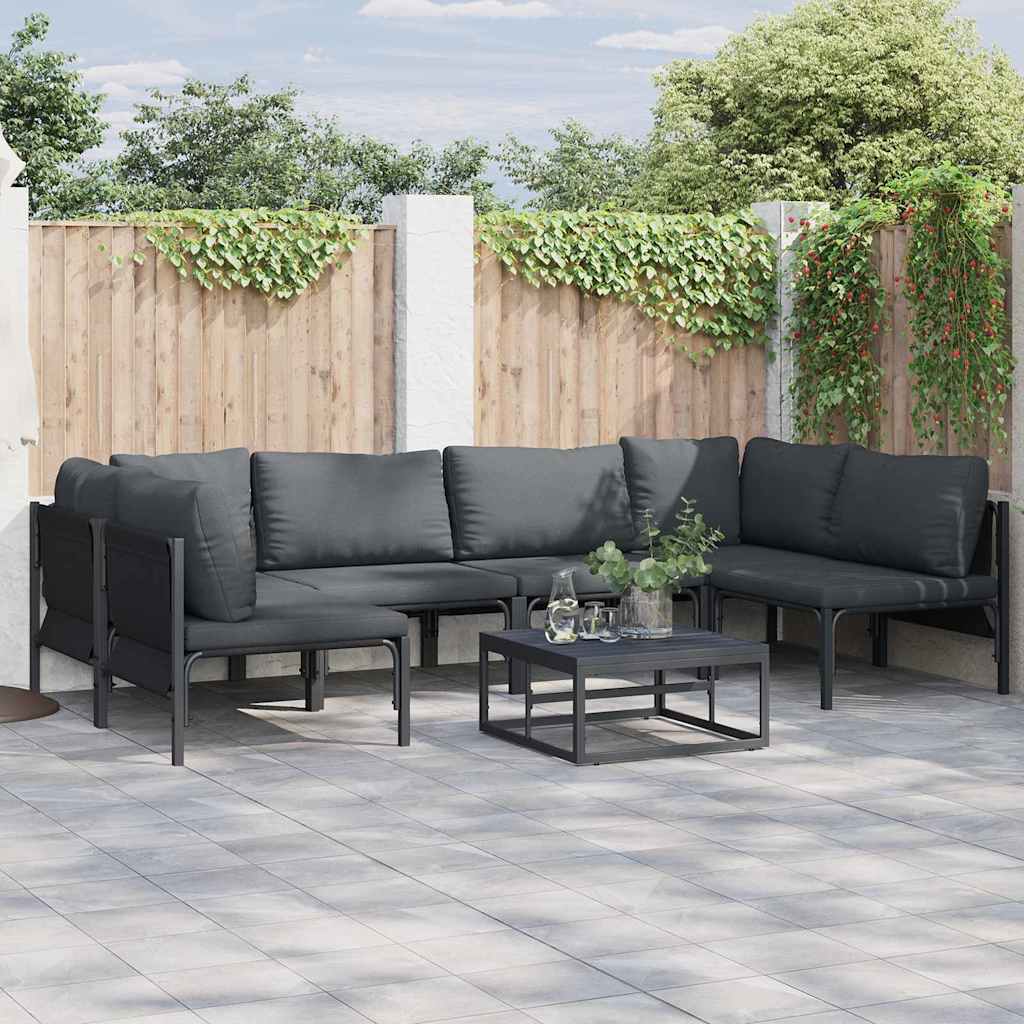 vidaXL Σετ Καναπέ Κήπου 6 pcs Ανθρακί Ατσάλι