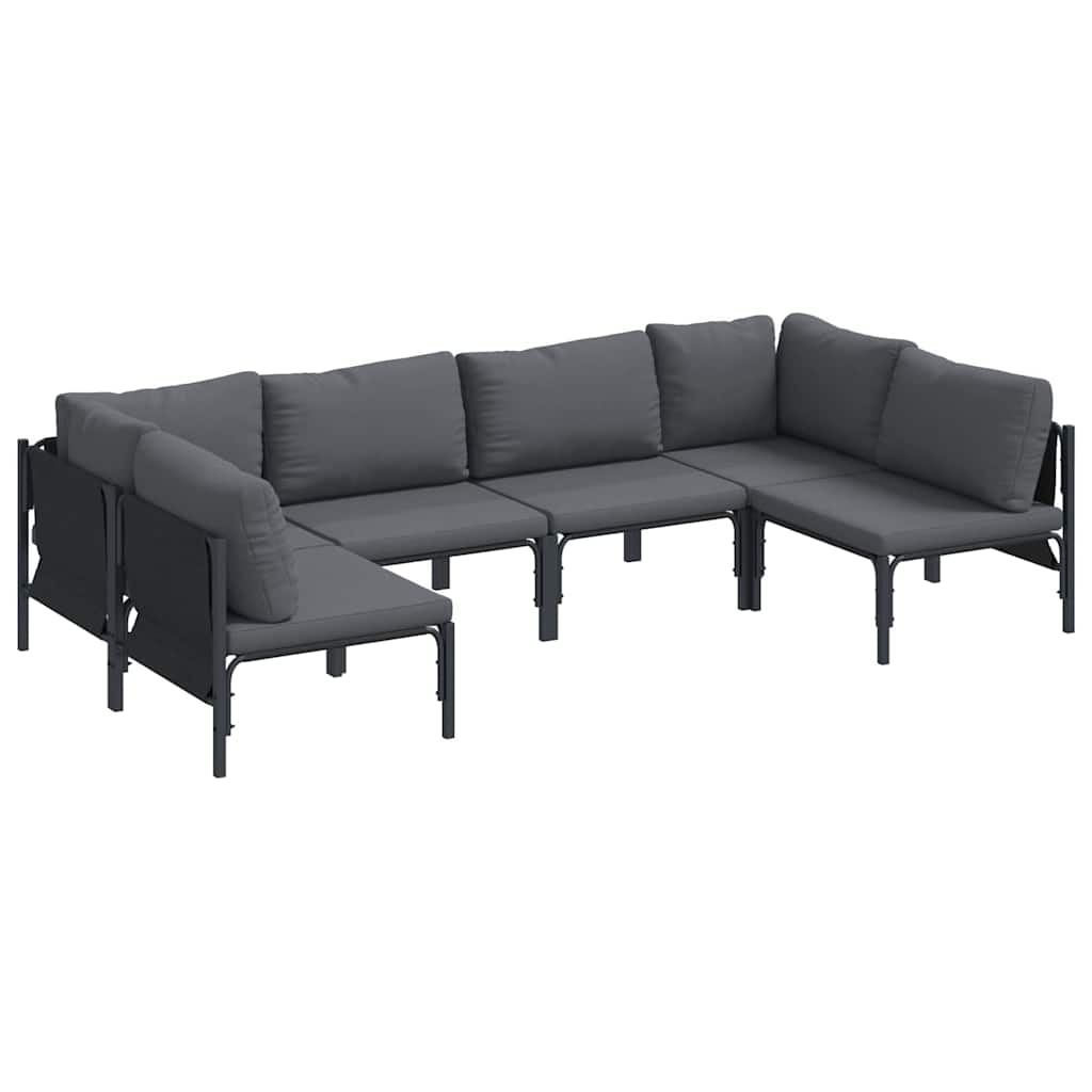 vidaXL Σετ Καναπέ Κήπου 6 pcs Ανθρακί Ατσάλι