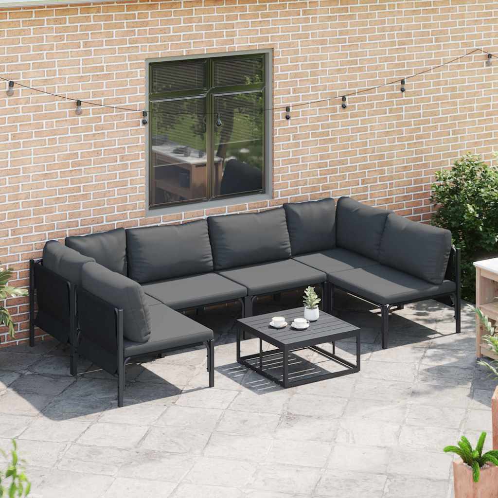 vidaXL Σετ Καναπέ Κήπου 7 pcs Ανθρακί Ατσάλι