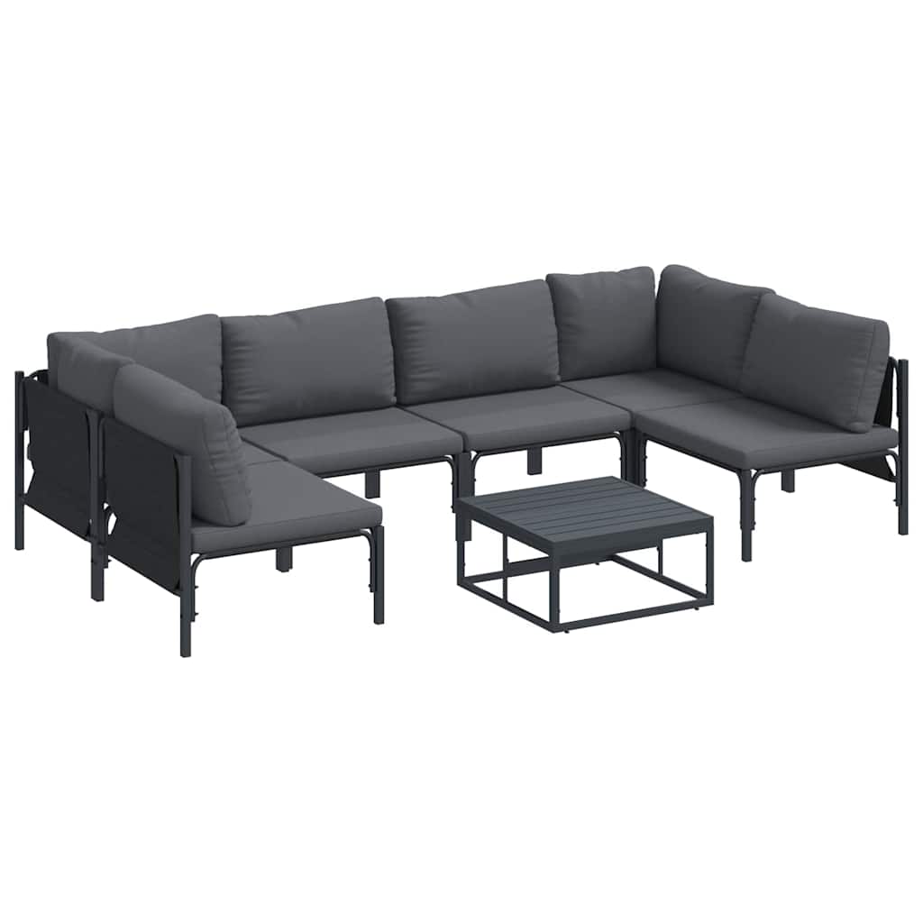 vidaXL Σετ Καναπέ Κήπου 7 pcs Ανθρακί Ατσάλι
