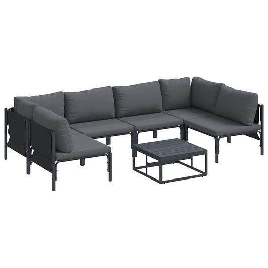 vidaXL Σετ Καναπέ Κήπου 7 pcs Ανθρακί Ατσάλι