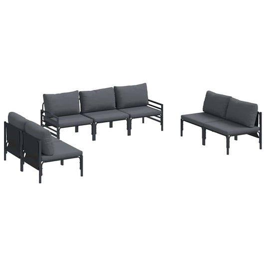 vidaXL Σετ Καναπέ Κήπου 7 pcs Ανθρακί Ατσάλι