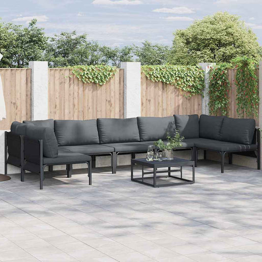 vidaXL Σετ Καναπέ Κήπου 7 pcs Ανθρακί Ατσάλι