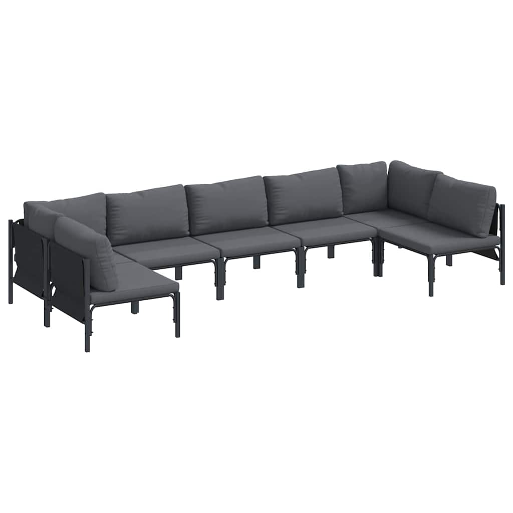 vidaXL Σετ Καναπέ Κήπου 7 pcs Ανθρακί Ατσάλι
