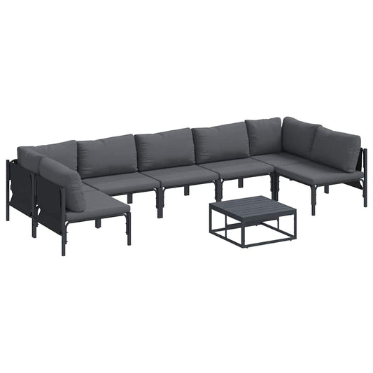 vidaXL Σετ Καναπέ Κήπου 8 pcs Ανθρακί Ατσάλι