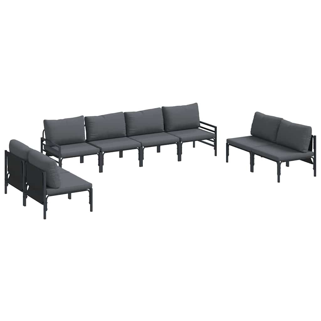 vidaXL Σετ Καναπέ Κήπου 8 pcs Ανθρακί Ατσάλι