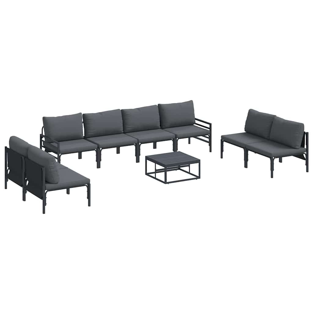 vidaXL Σετ Καναπέ Κήπου 9 pcs Ανθρακί Ατσάλι