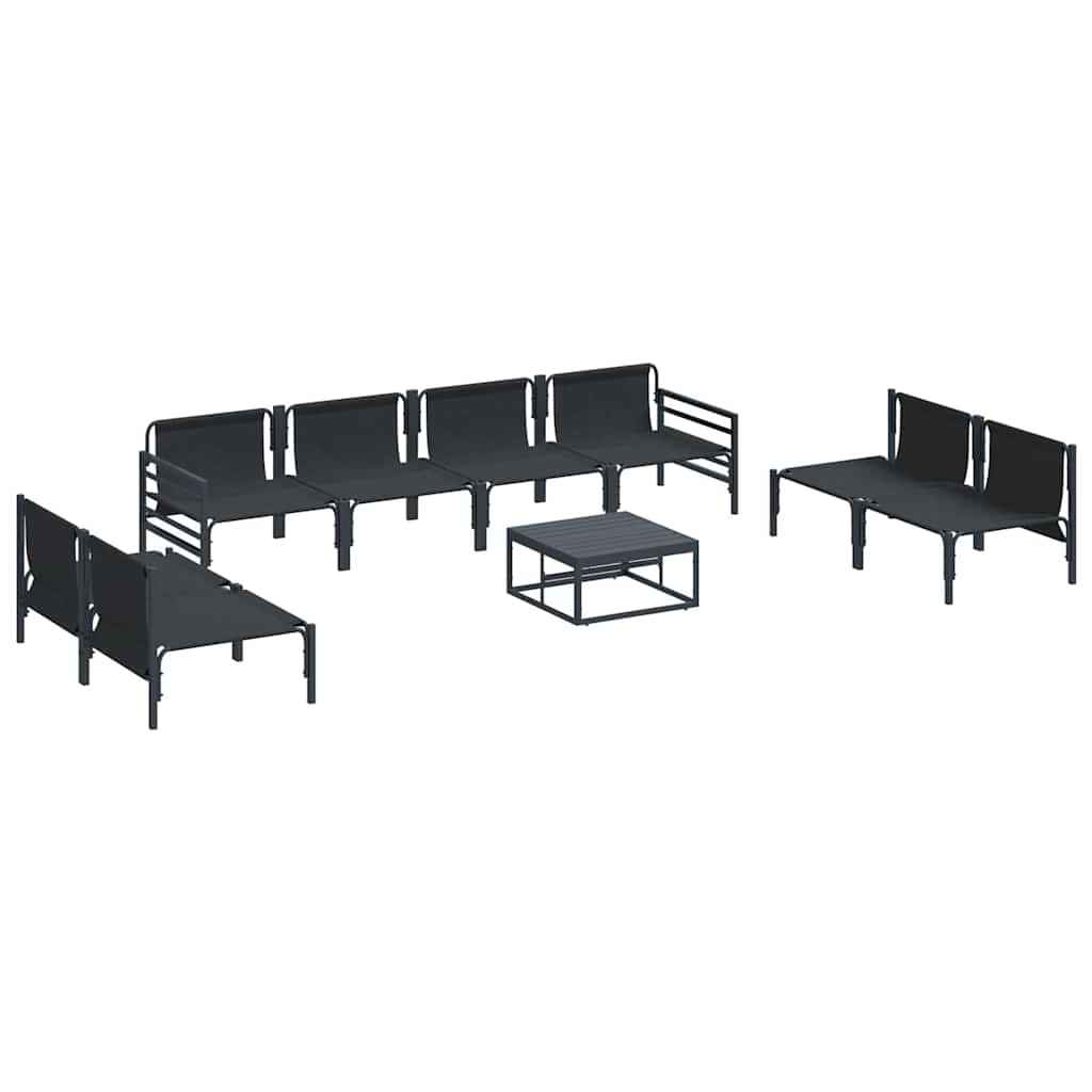 vidaXL Σετ Καναπέ Κήπου 9 pcs Ανθρακί Ατσάλι