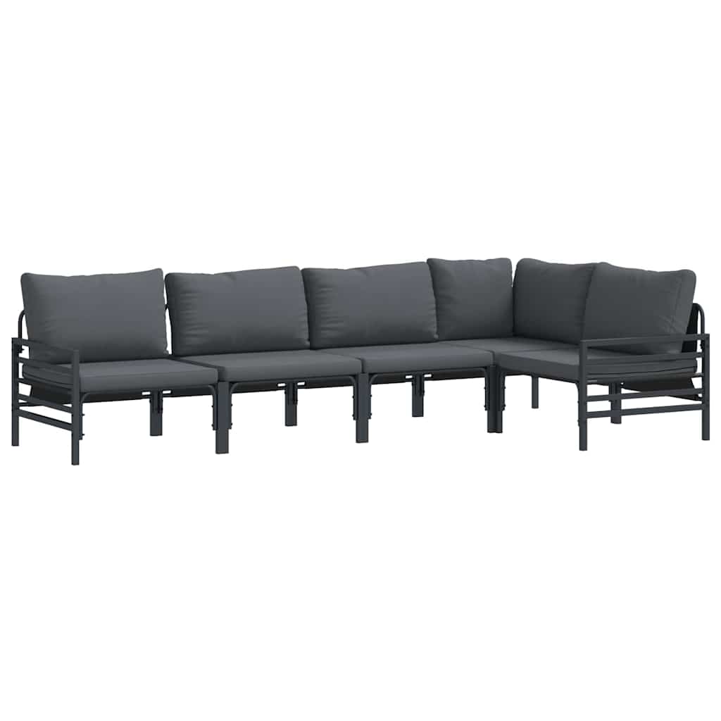 vidaXL Σετ Καναπέ Κήπου 5 pcs Ανθρακί Ατσάλι