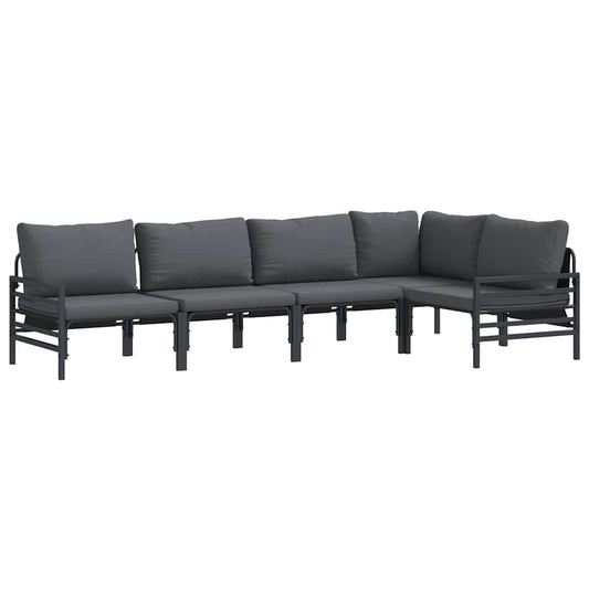vidaXL Σετ Καναπέ Κήπου 5 pcs Ανθρακί Ατσάλι