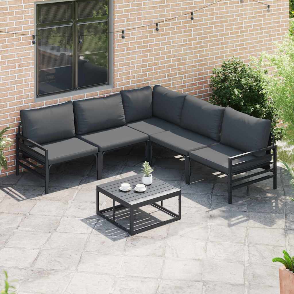 vidaXL Σετ Καναπέ Κήπου 6 pcs Ανθρακί Ατσάλι
