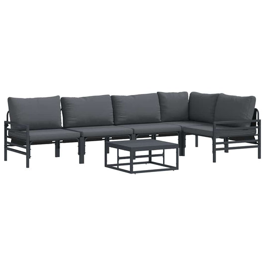 vidaXL Σετ Καναπέ Κήπου 6 pcs Ανθρακί Ατσάλι