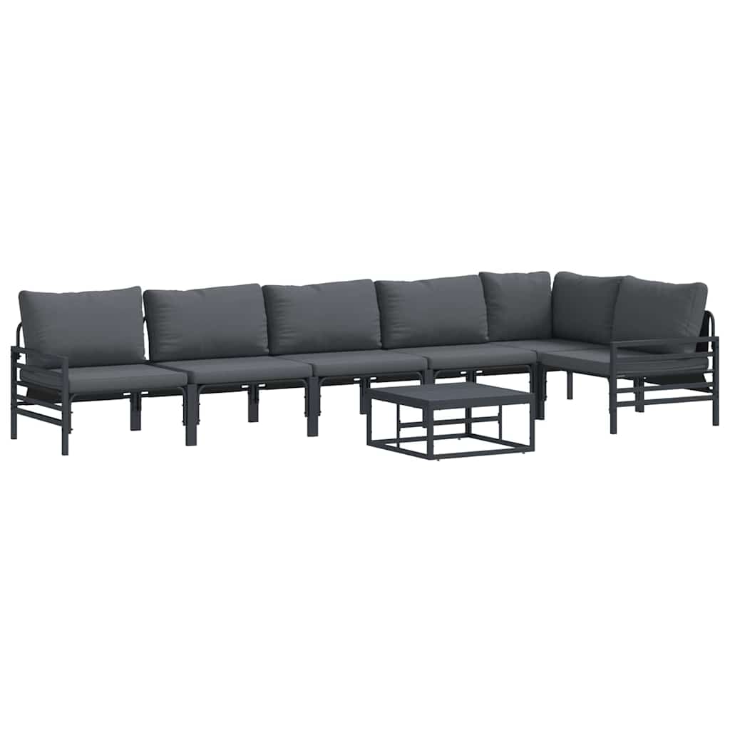vidaXL Σετ Καναπέ Κήπου 7 pcs Ανθρακί Ατσάλι