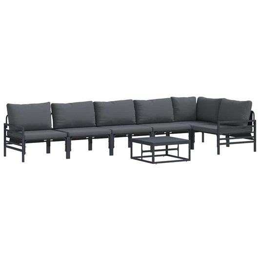 vidaXL Σετ Καναπέ Κήπου 7 pcs Ανθρακί Ατσάλι