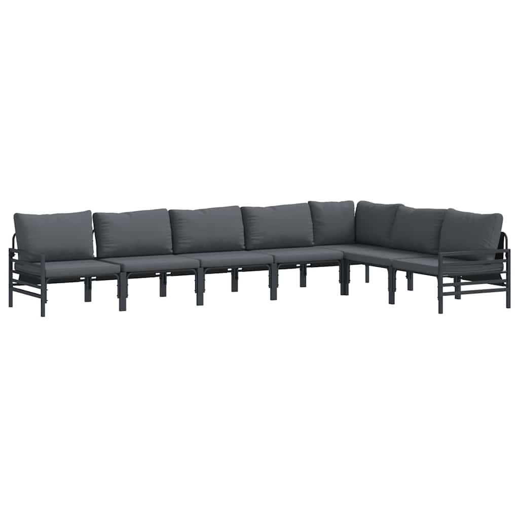 vidaXL Σετ Καναπέ Κήπου 7 pcs Ανθρακί Ατσάλι
